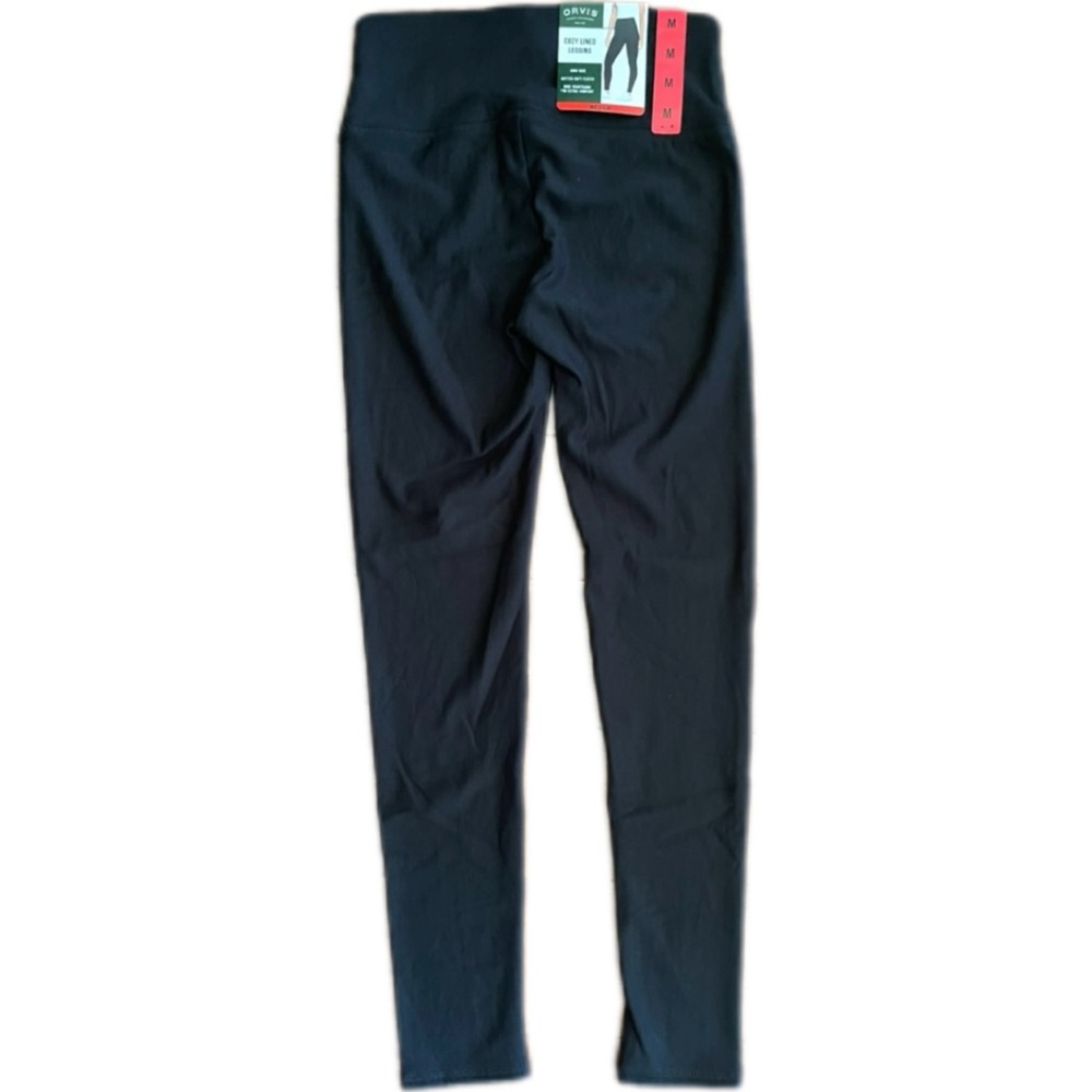 NWT Orvis Women’s Black High Rise Cozy Lined Leggings Butter Soft Fleece Medium - Picture 6 of 11